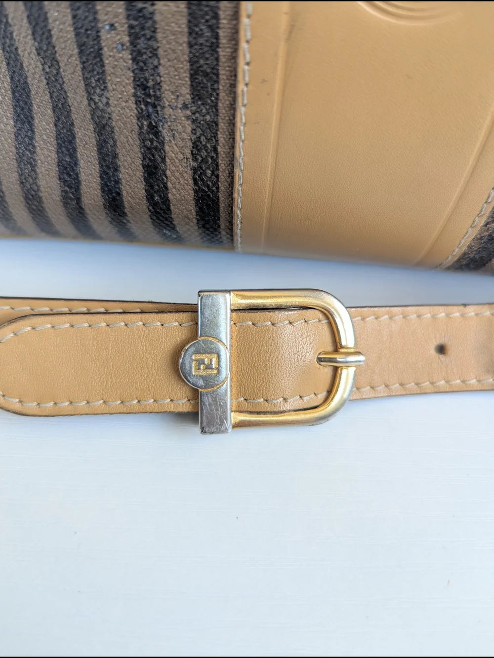 Vintage Fendi Pequin Striped Crossbody